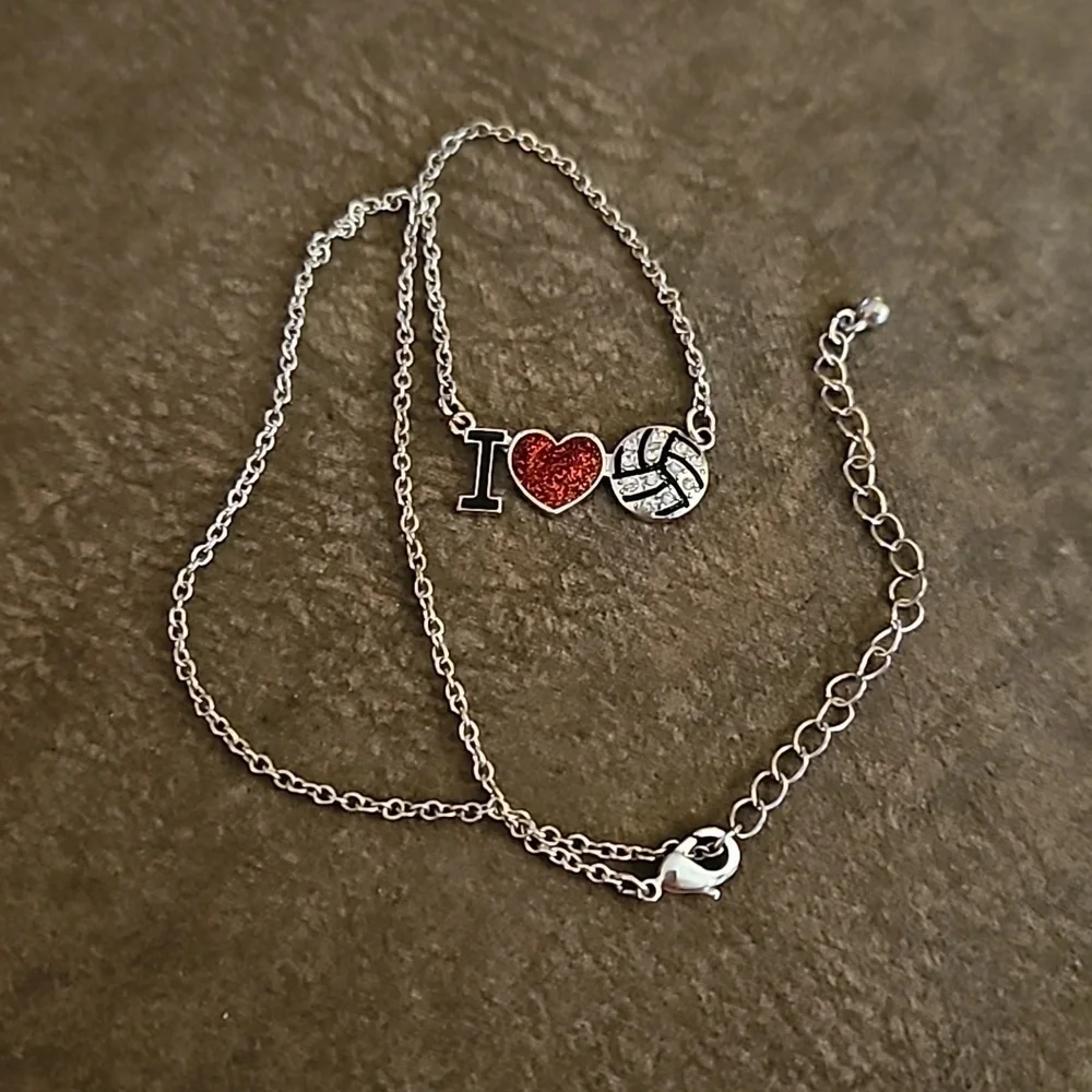 3/$30 I Love Volleyball Chain Necklace - Picture 2 of 4